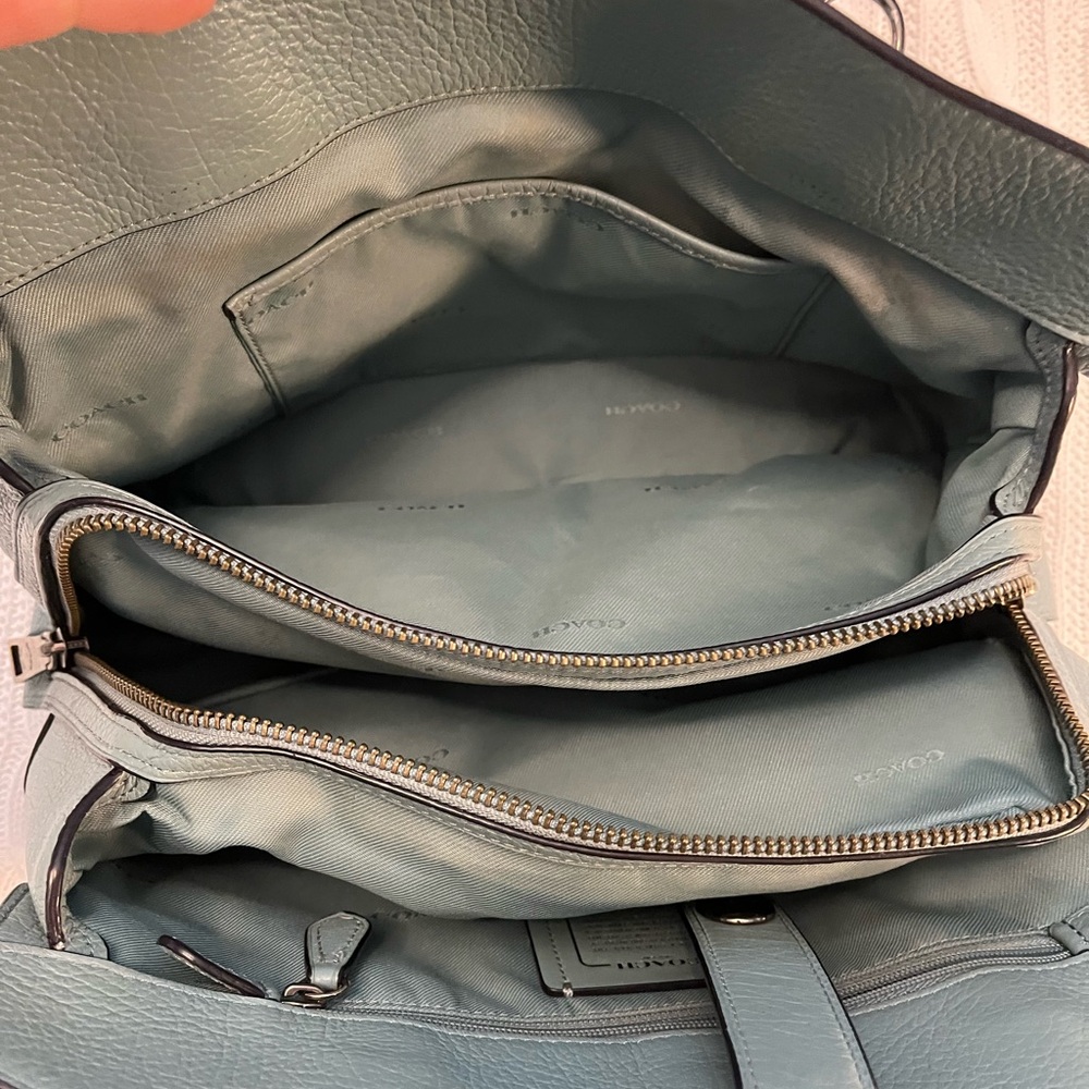 Coach Teal Leather Satchel - Picture 11 of 12